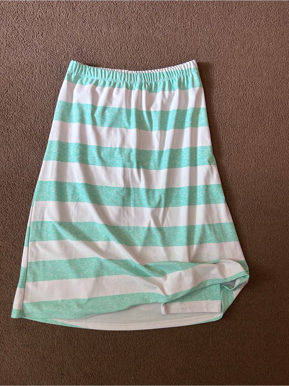 Ada Faye Athletic SwimSkirt Women’s Med Leggings Sea Green&White Midi Length